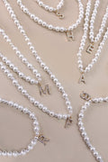 PEARL RHINESTONE INITIA NECKLACE