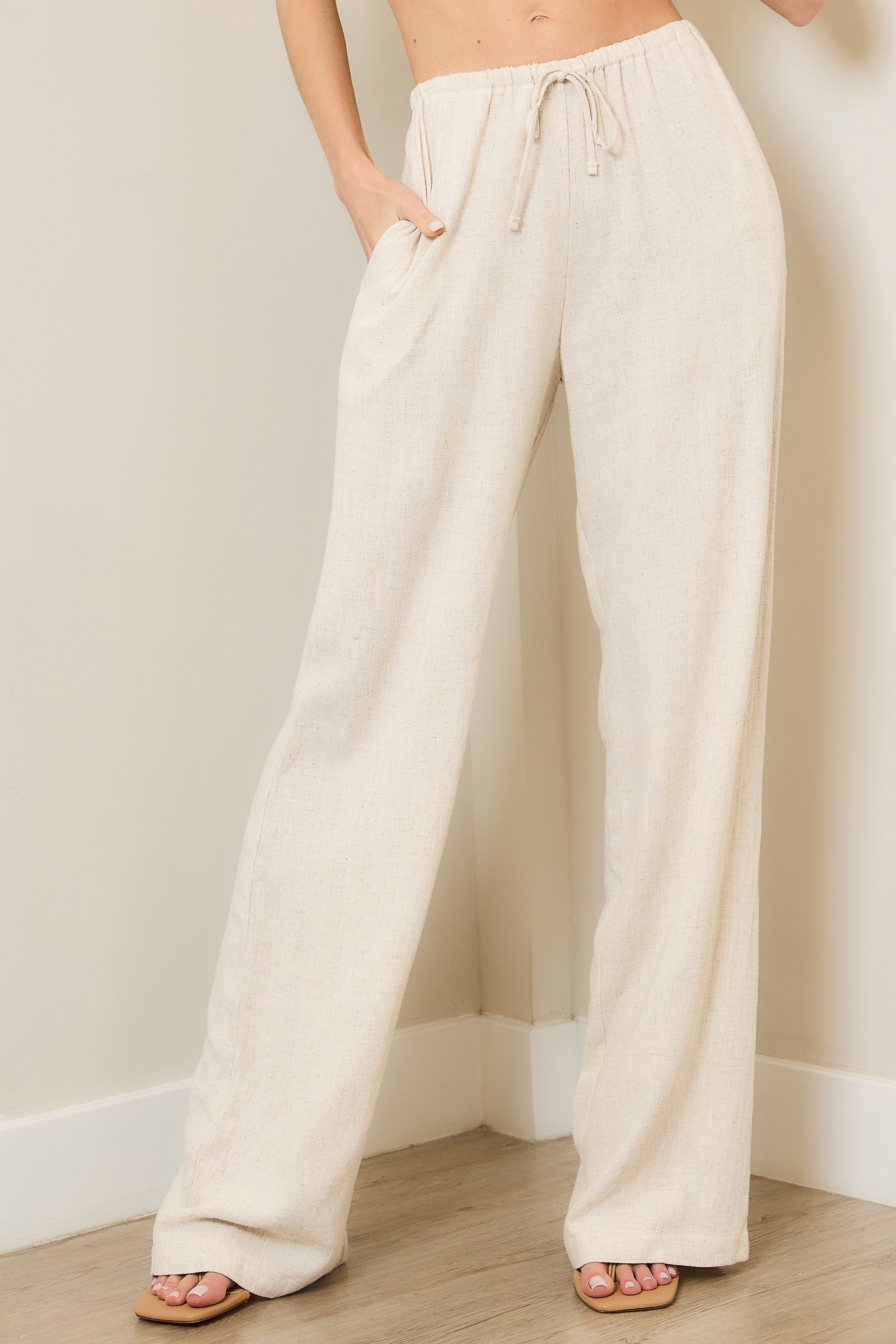 LINEN DRAWSTRING PANTS