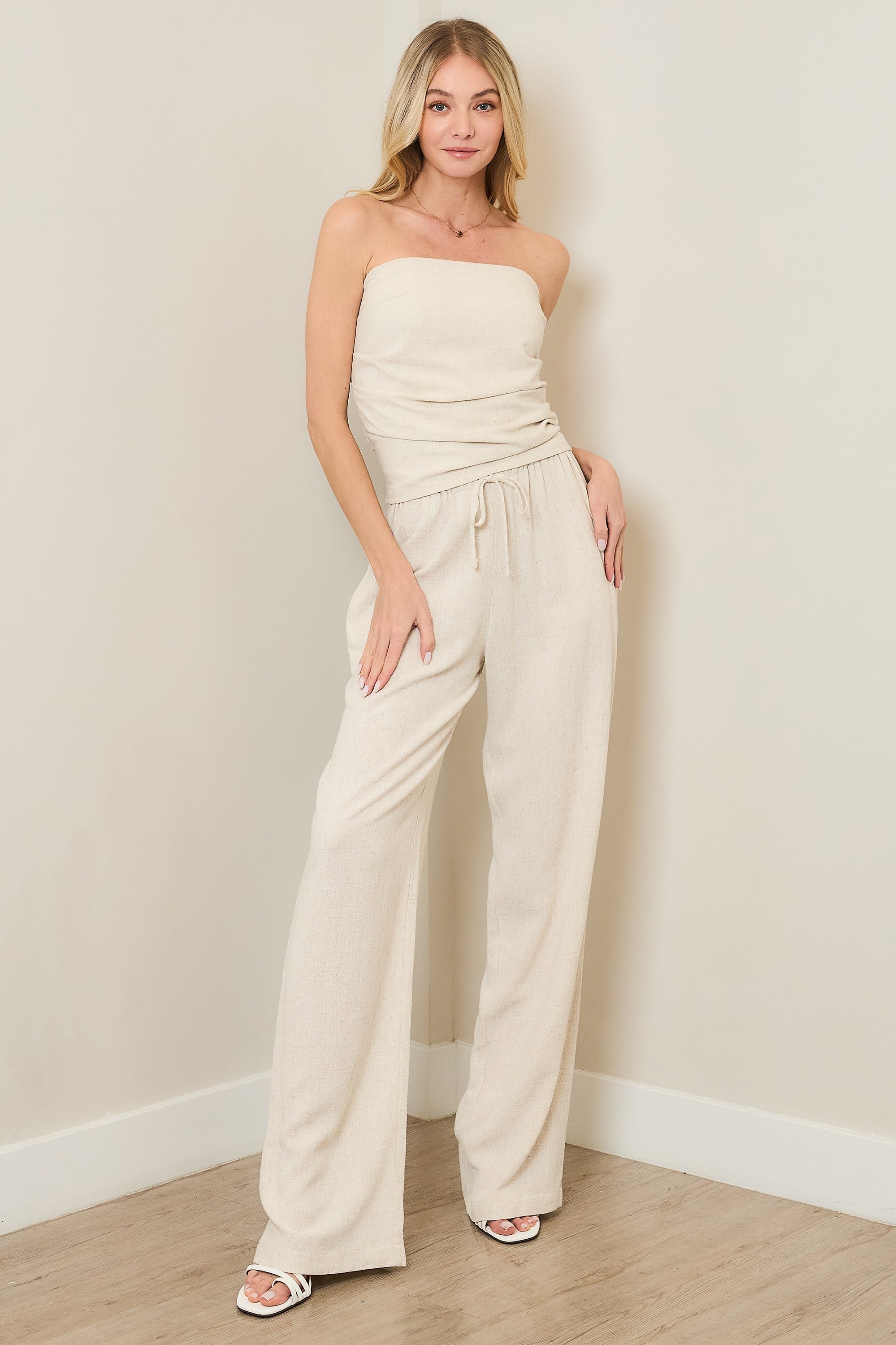 LINEN DRAWSTRING PANTS