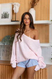 KNIT OFF THE SHOULDER SWEATER