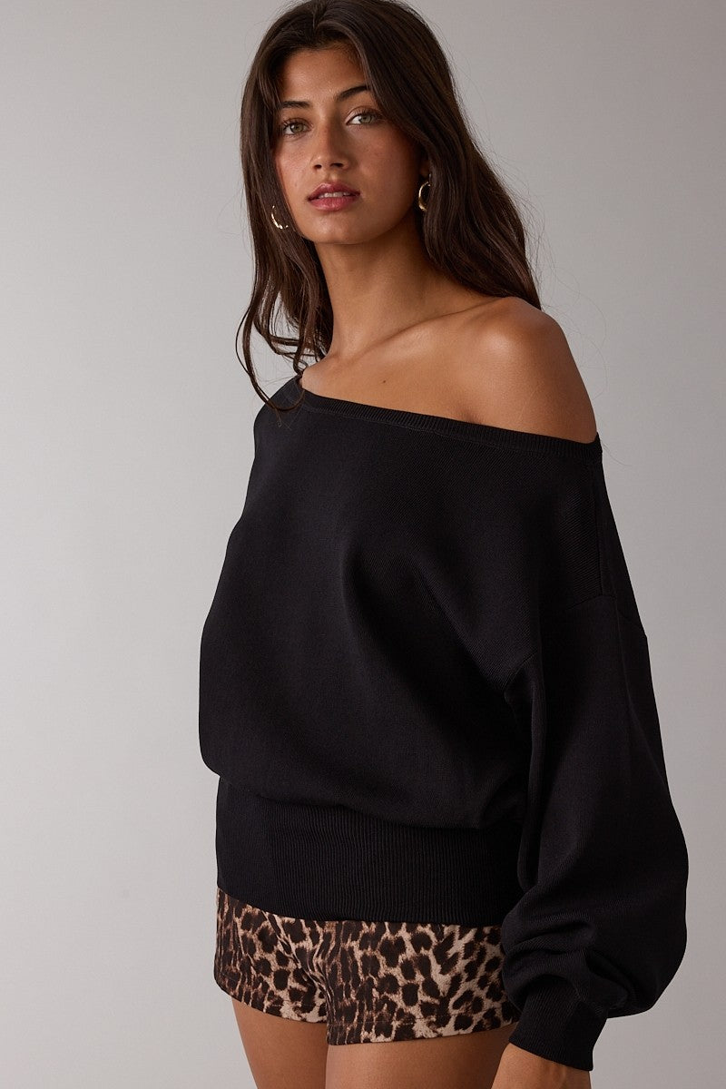 OFF SHOULDER SWEATER