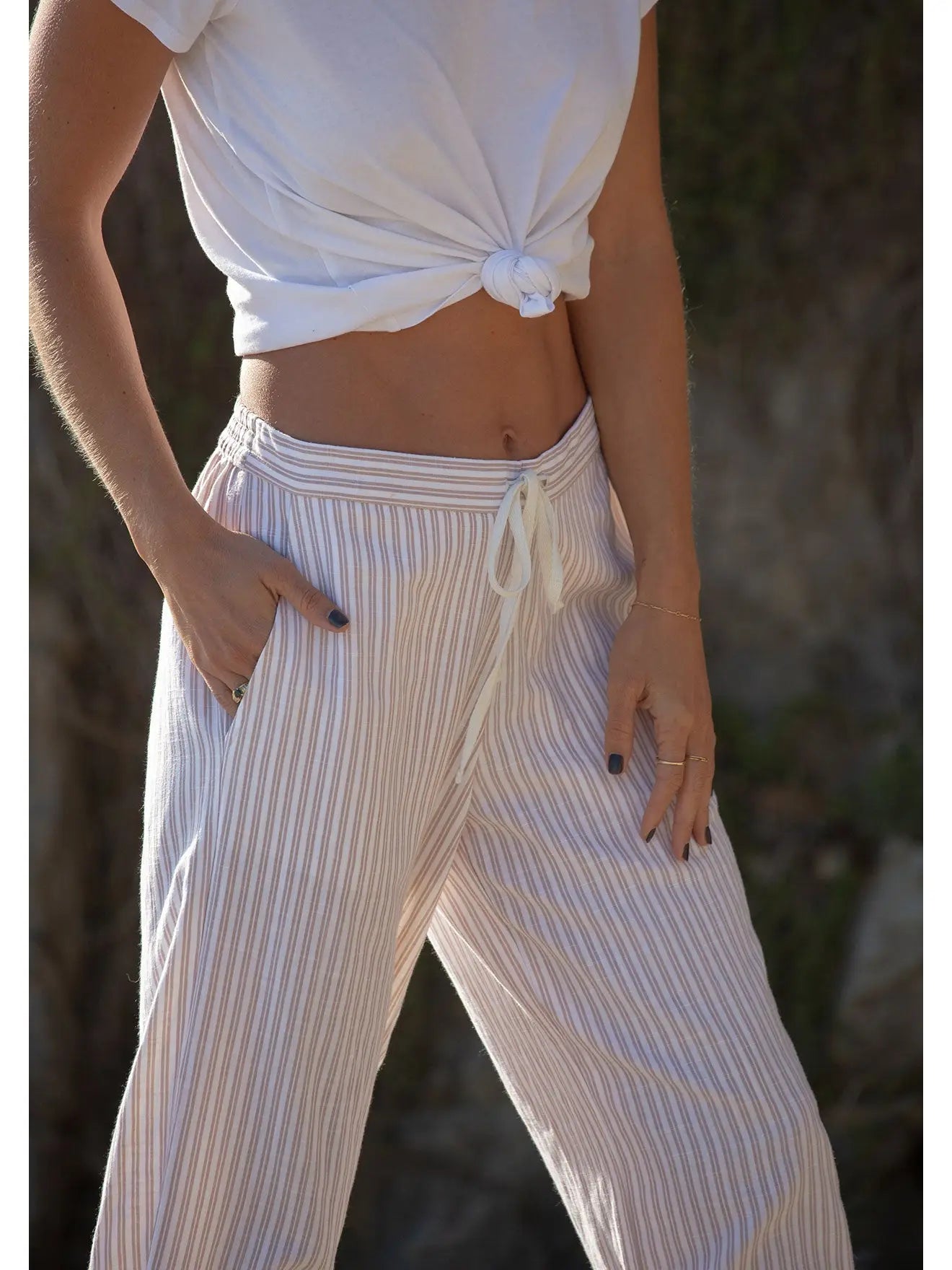 STRIPED DRAWSTRING PANT